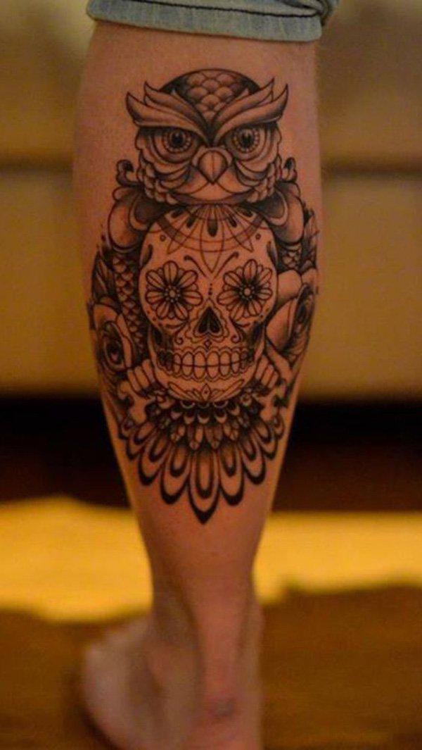 Owl Calf Tattoo-50