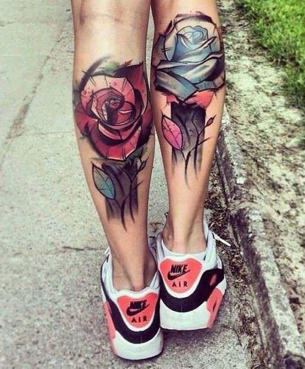 Rose Kalb Tattoo für Mädchen-46