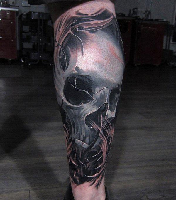 Skull Calf Tattoo-35