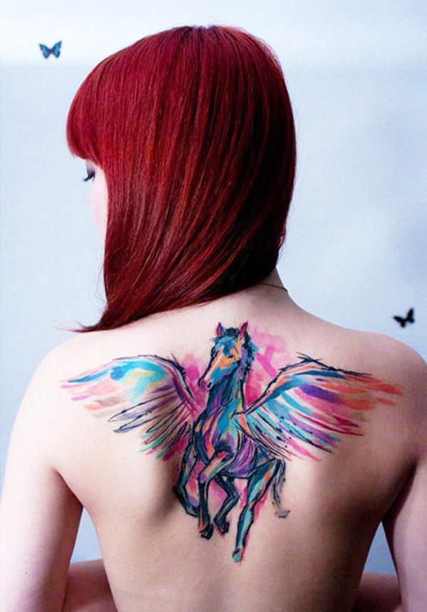 Aquarell Pegasus Tattoo