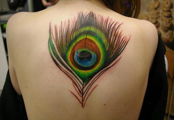 Peacock Feather Back Tattoo