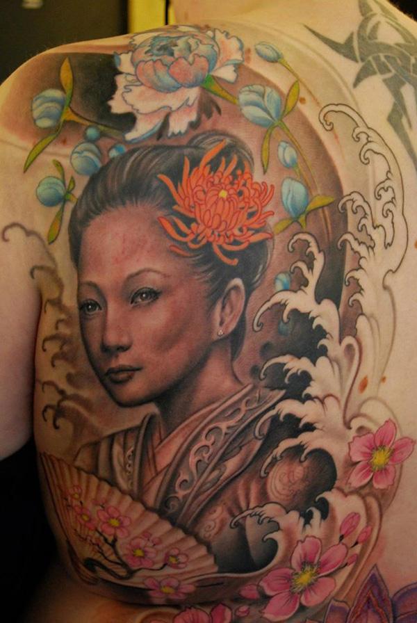 Geisha Frau Tattoo