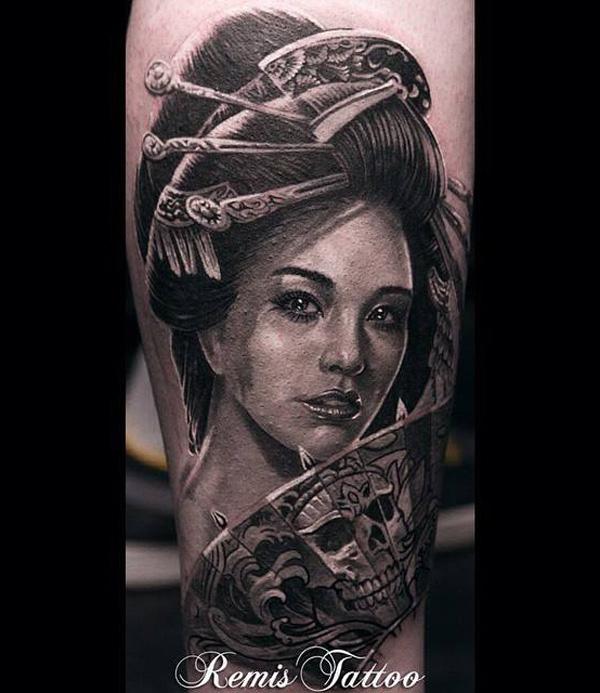 Geisha Portrait Tattoo