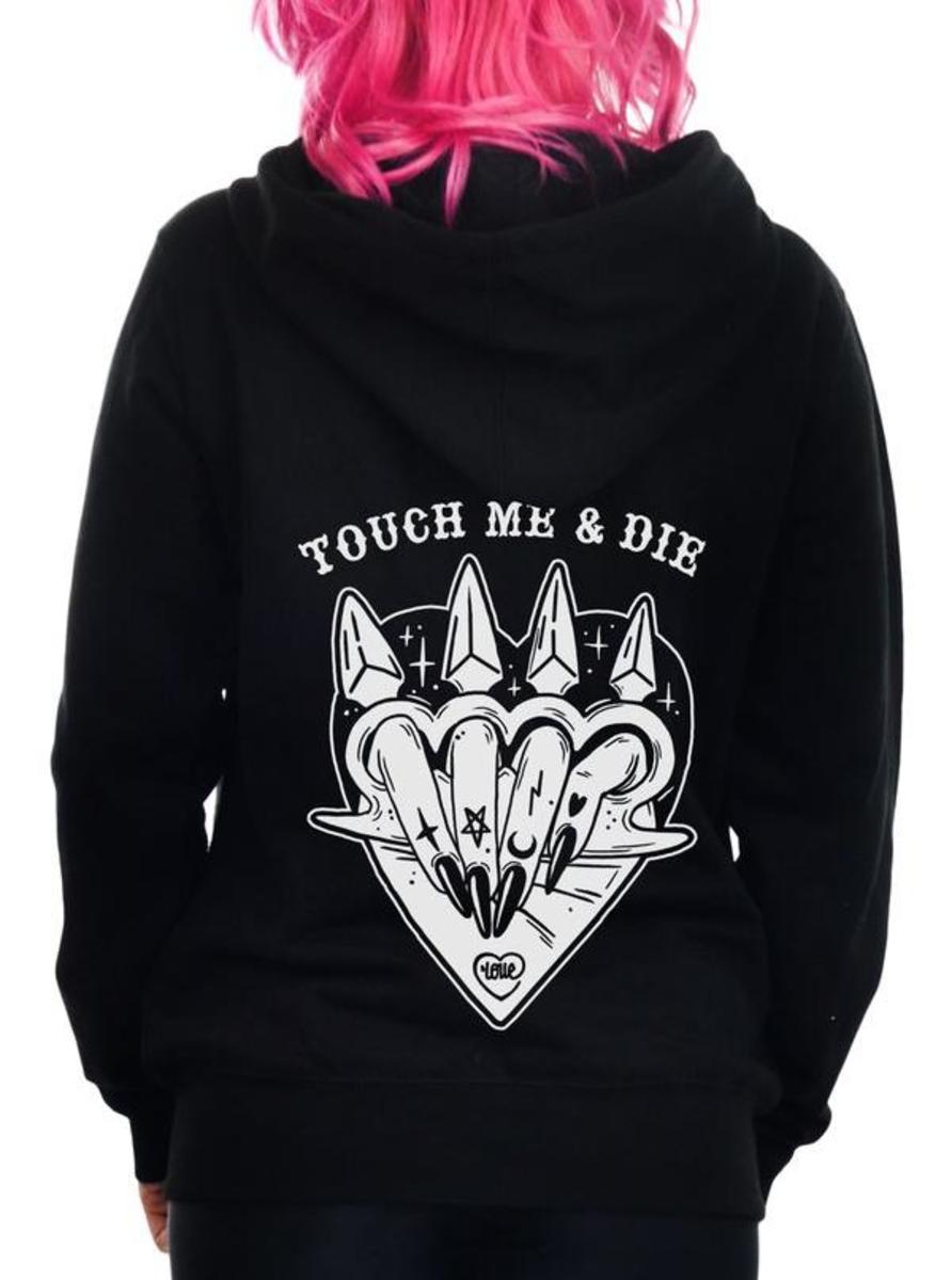 Berühre mich & Die Zip Up Hoodie von Too Fast