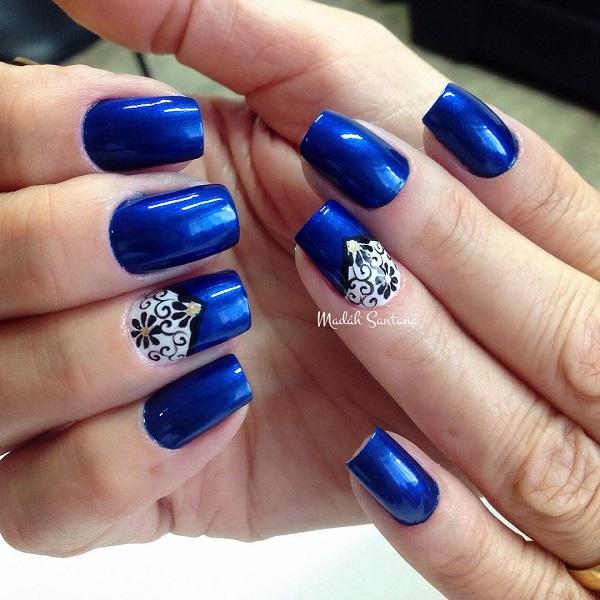 Navy blue nail art-30