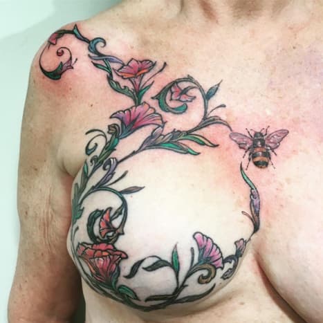 tetování, tetování, tetování, inspirace tetováním, nápad na tetování, rakovina prsu, tetování mastektomií, napuštěné inkoustem, inkoustovým mágem