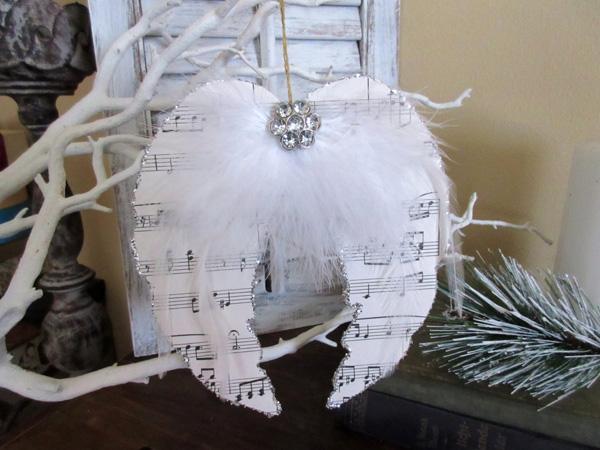 زينة عيد الميلاد ، أجنحة الملاك ، أجنحة الملاك الموسيقية ، ديكور رث شيك