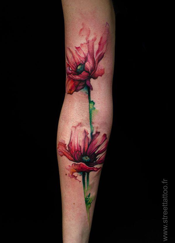 Akvarel Poppy Tattoo