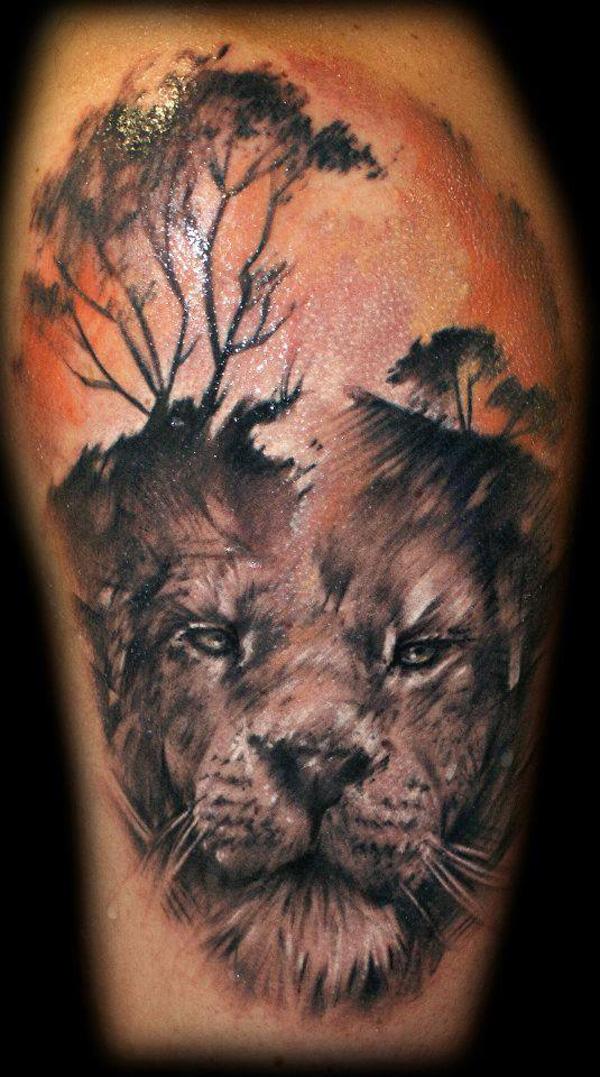 Afrikanischer Löwe Tattoo
