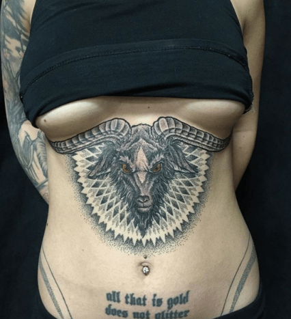 unter boob tattoo, sternum tattoo, tattoo, tattoo artist, tattoo design, tattoo inspiration, tattoo art, inked, inkedmag