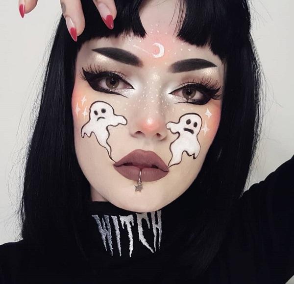 Skřítková čarodějnice Halloween make -up