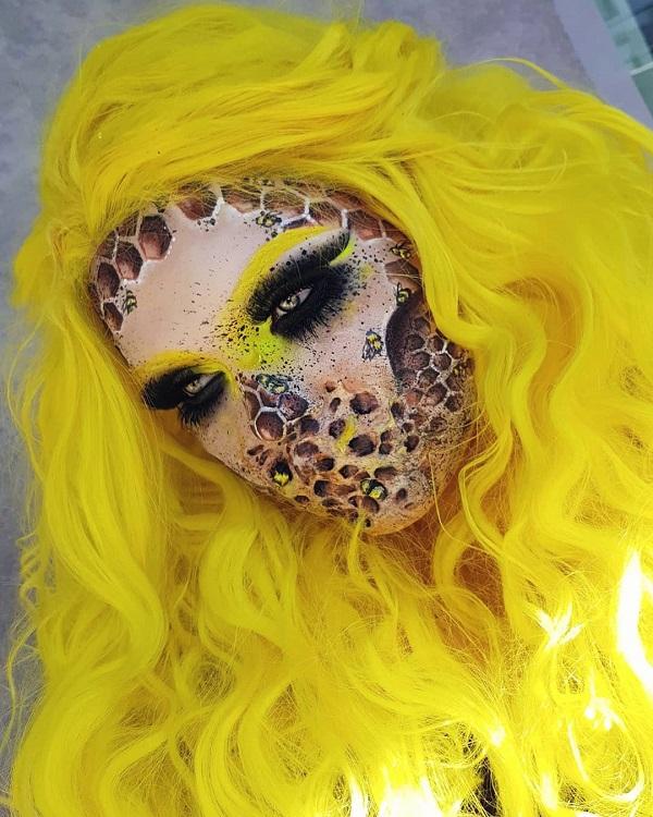 Honeycomb Ghost Halloween makeup