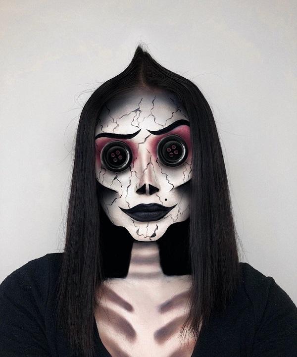 Halloween duchovní Coraline makeup