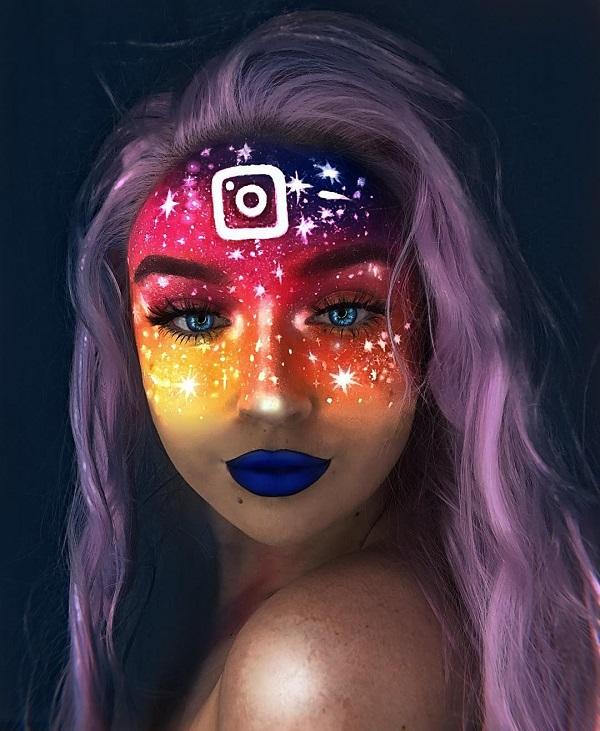 Glow Galaxy Halloween makeup