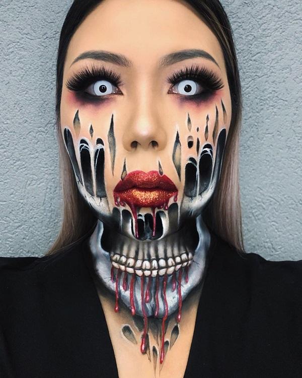 Totenkopf Geist Halloween Make-up