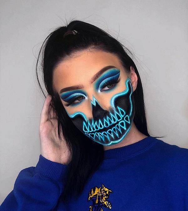 Halloweenový make -up Neon Skull