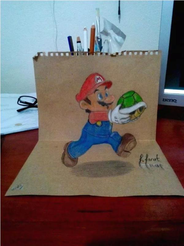 Super Mario 3D kresba od Ferdi Firata