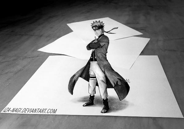 Stojící chlapec 3D kresba Iza Nagi