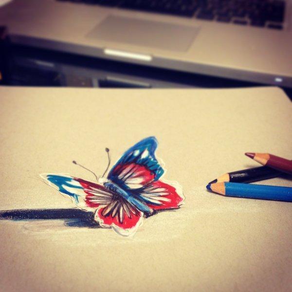 3D kresba Butterfly od Lucky978