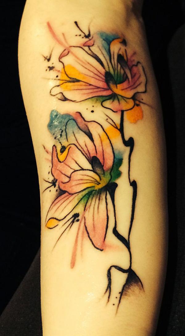 Aquarell Magnolie Tattoo