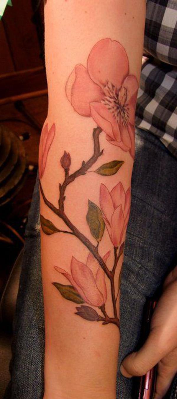 Magnolia rukáv tetování.