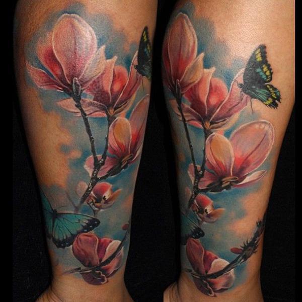Magnolien Tattoo von Laura Juan