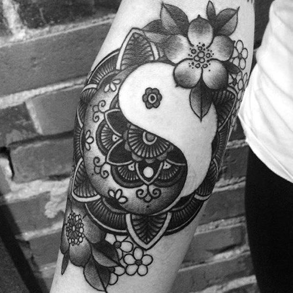 Mandala Yin Yang Ärmel Tattoo-36