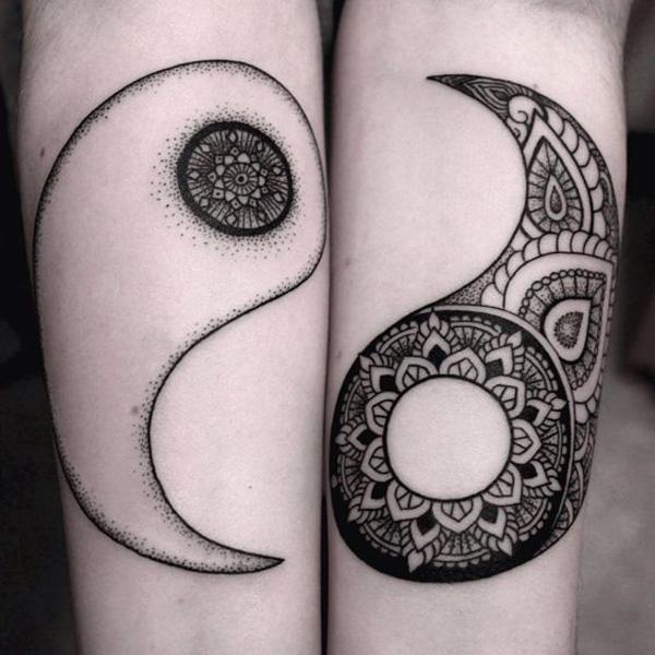 Odpovídající tetování mandala yin yang-47
