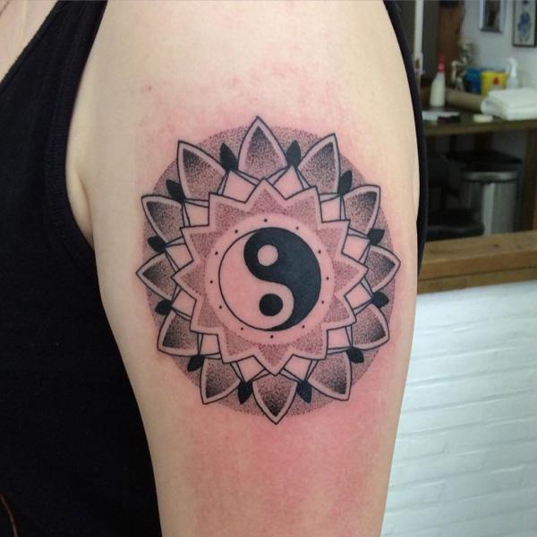 Yin Yang Ärmel Tattoo-9