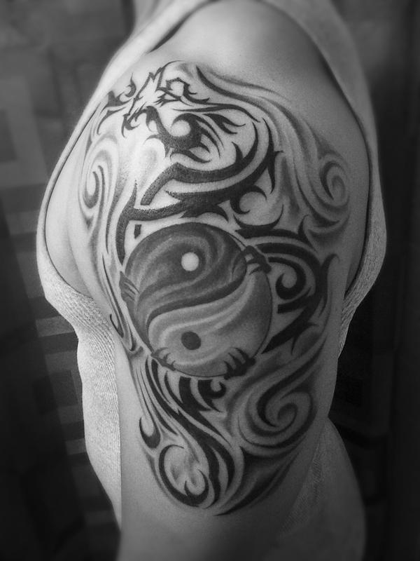 kmenové vzory tetování ying yang -4