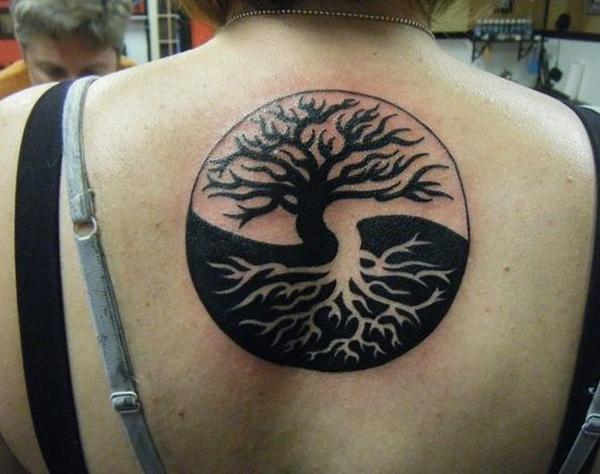 Yin-Yang-Baum des Lebens Tattoo-14