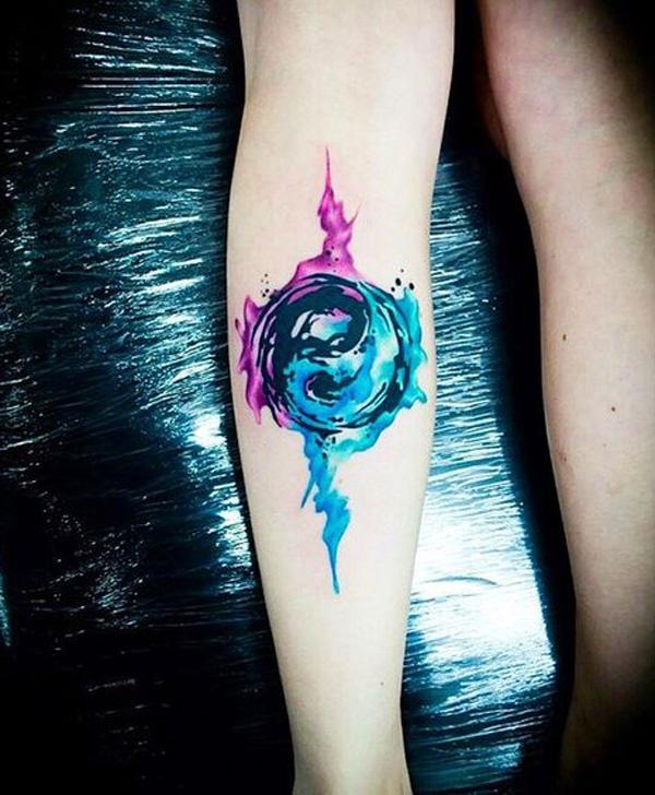 Úžasný akvarel Yin Yang-1