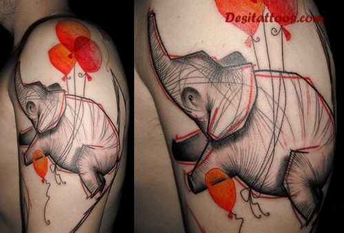 50 Original-Elefanten-Tattoo-Designs. # 7 ist Genie.