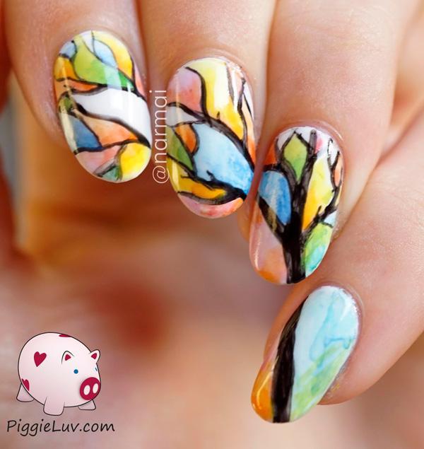 Aquarelle-tree-nail-art-1