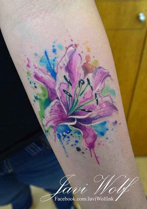 Watercolor Lili Tattoo بواسطة Javi Wolf