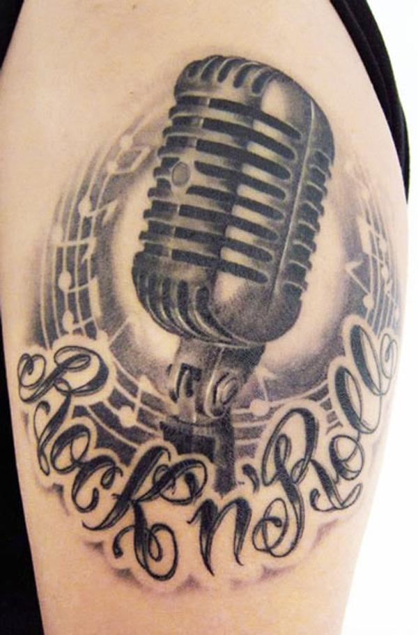 57 Musik Mikrofon Tattoo