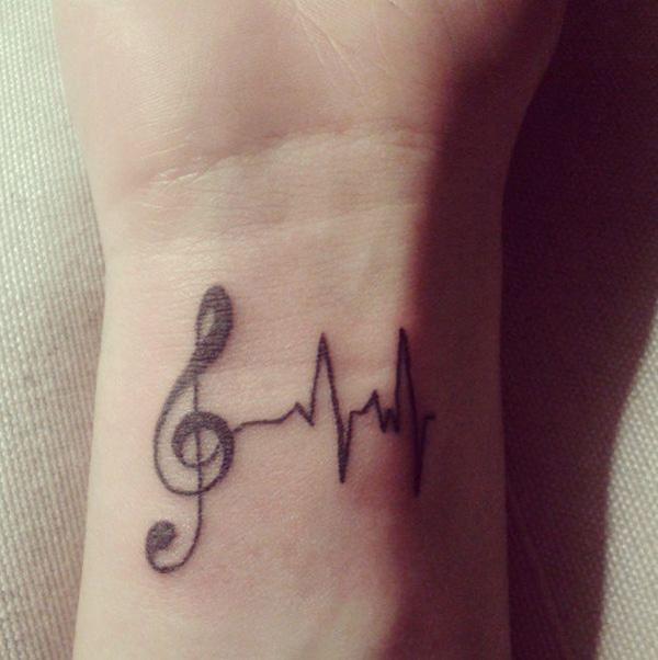 47 Musik Tattoo am Handgelenk