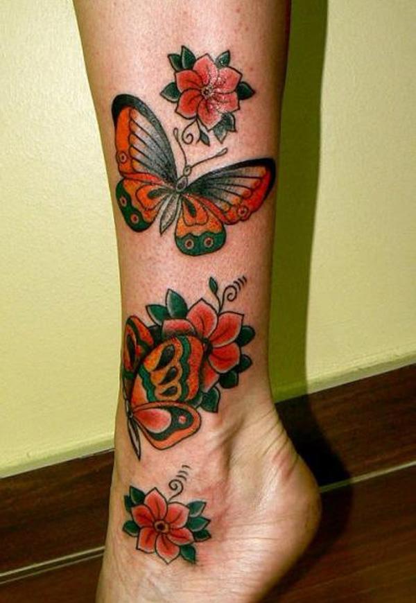 Schmetterlings-Bein-Tattoo