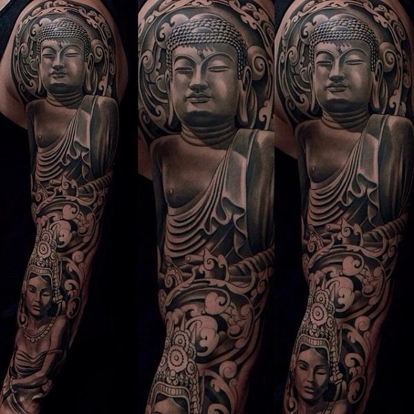Buddha tetování s plným rukávem -11