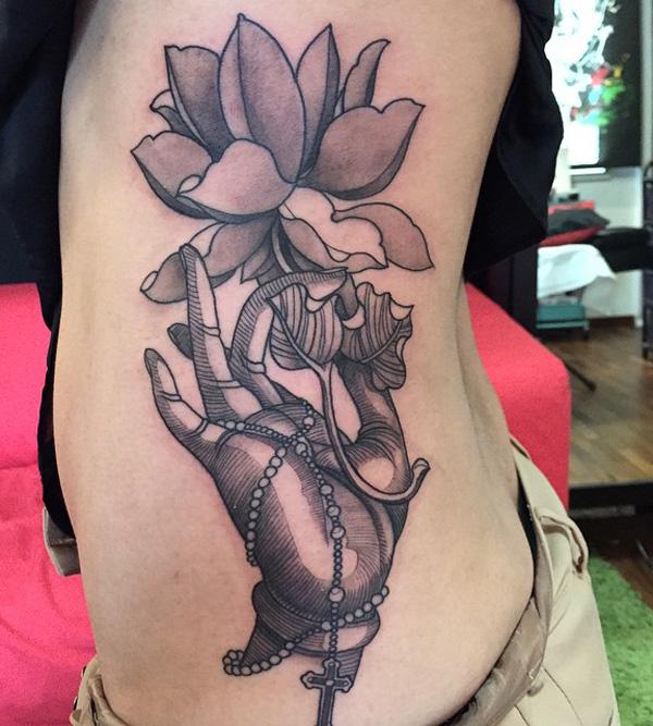 Buddha a Louts Tattoo-2