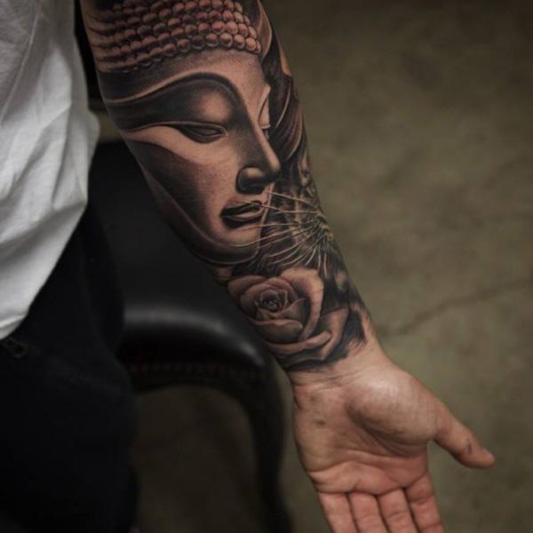 Buddha tetování na předloktí
