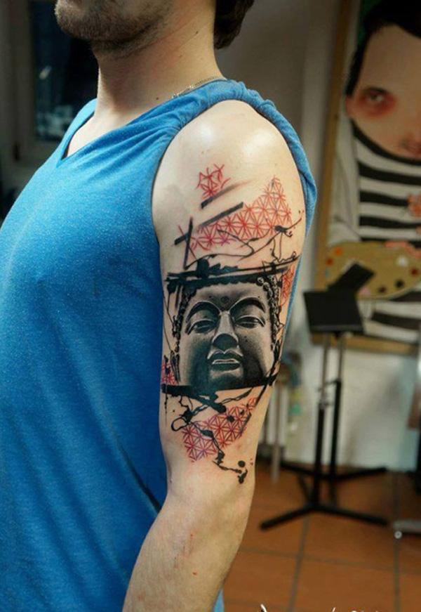 Buddha poratrait rukáv tetování-19