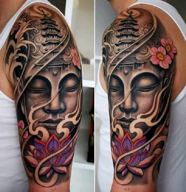 Realistické buddha tetování