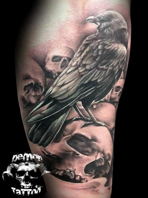 Raven and Skull Tattoo pro muže-2