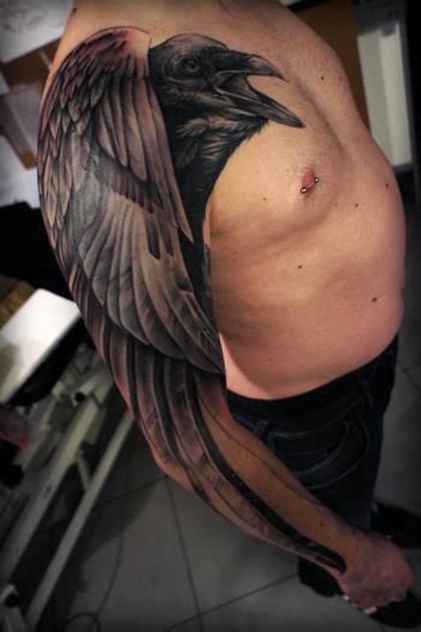 Raven Sleeve Tattoo