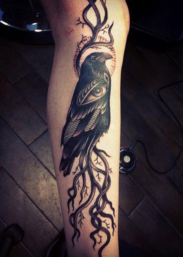 Raven Tattoo na noze-51
