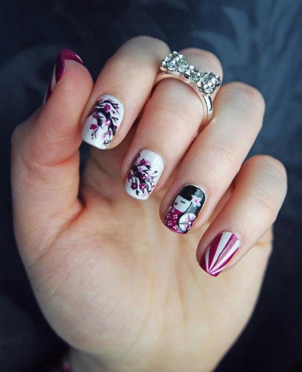 34 japonský nail art