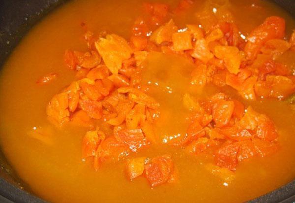 cocinar calabaza picada con azúcar