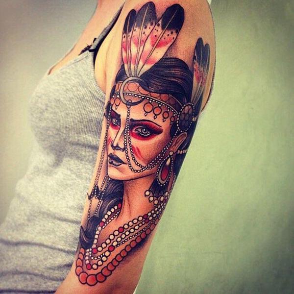 Indiánka tetování paže