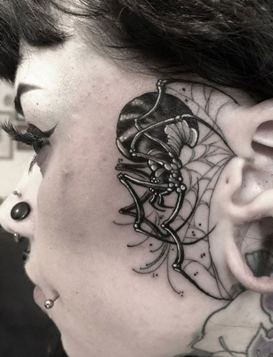 tetování, tetování, nápad na tetování, inspirace tetováním, design tetování, tetování na hlavě, napuštěné inkoustem, inkoustový mág